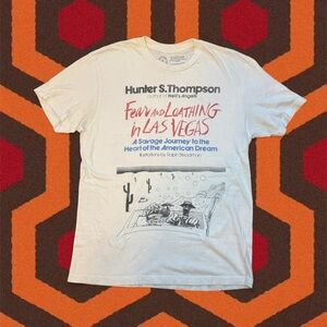 RARE Fear & Loathing in Las Vegas Ralph Steadman Art White Graphic Tee — MEDIUM